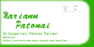 mariann patonai business card